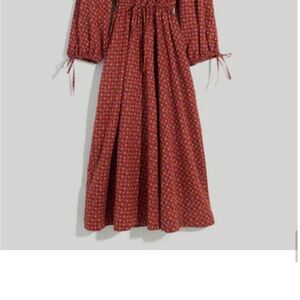 Madewell Floral Long Sleeve Midi Dress